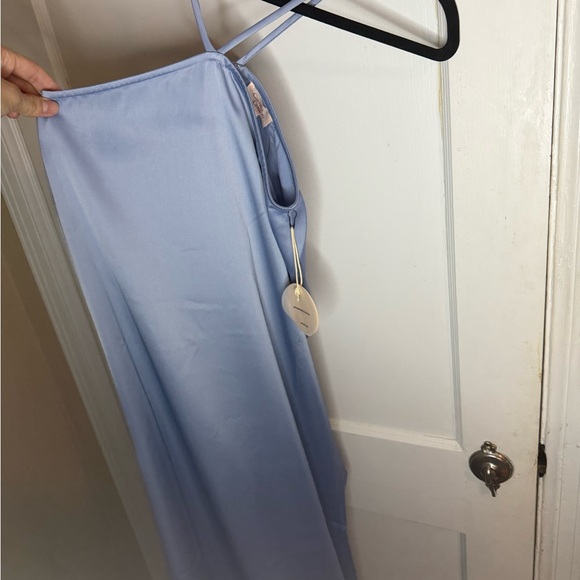 New NWT Camila Coelho Blue halter midi dress size S - Picture 3 of 7